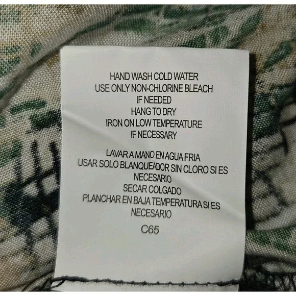 Fig & Flower Animal Print Blouse Women's XL 3/4 Sleeve Bubble Hem Anthropologie - Picture 8 of 9